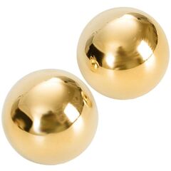 Подарочные вагинальные шарики под золото Ben Wa Balls, Цвет: золотистый, фото 