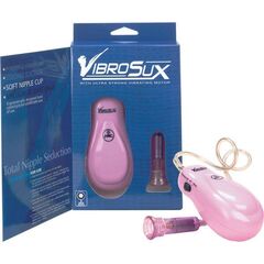 Розовый вибростимулятор для сосков VibroSux, Цвет: розовый, фото 