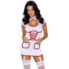 Сексуальный наряд медсестры, Цвет: белый с красным, Размер: S, фото 