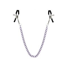 Зажимы для сосков с фиолетовой цепочкой Sweet Caress Nipple Chain, фото 