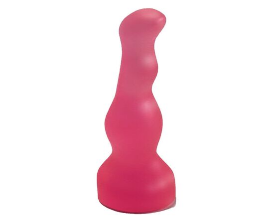 Гелевый розовый массажёр простаты без вибрации - 13,5 см., фото 